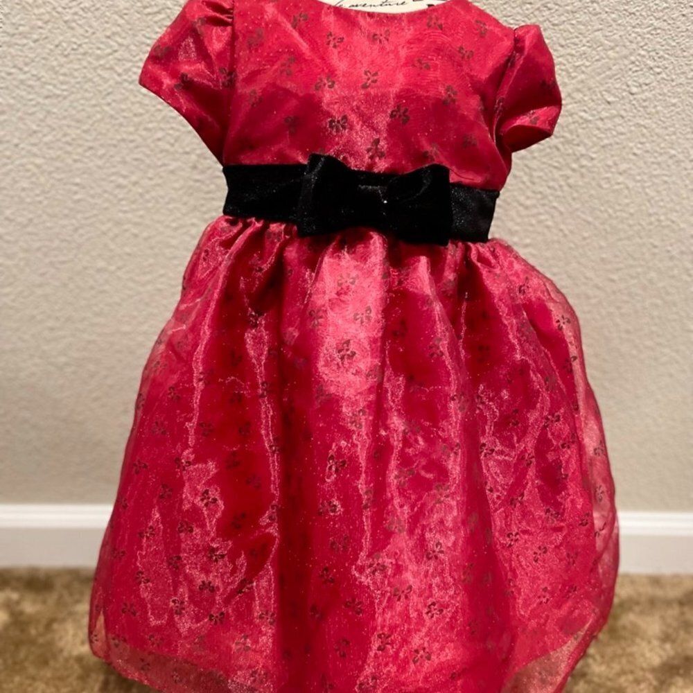 Marmellata Classics Toddler Red with Black Belt Strap Girl Dress Size 3T